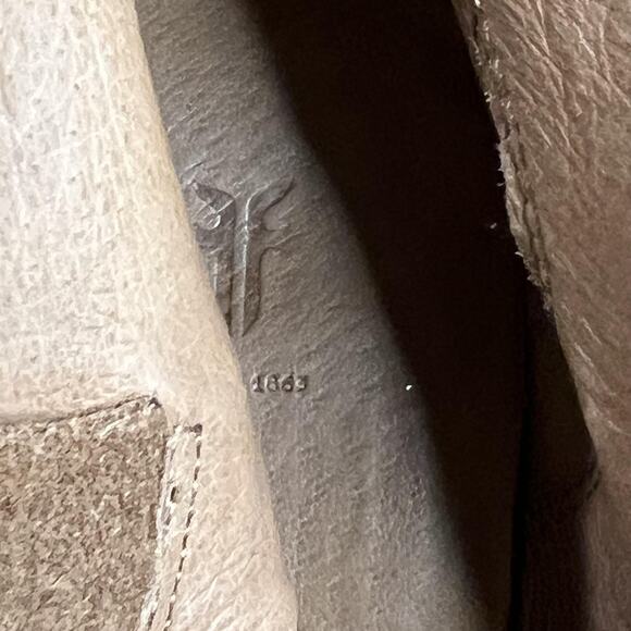 Frye Reina Ankle Boots 10 Cognac Suede Western Ankle Zip Stacked Heel Booties - Picture 14 of 15